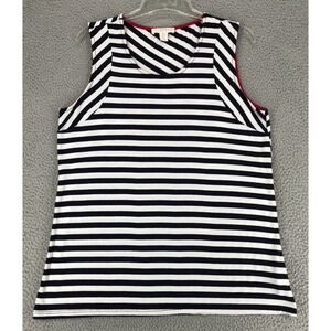 Kenar Sleeveless Top Size L Black White Striped